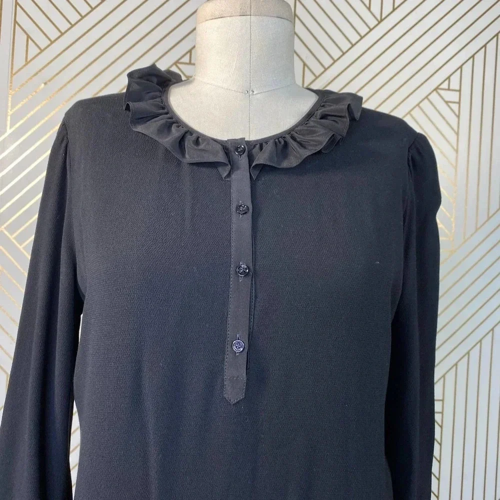 Pablo Gerard Darel Black Ruffle Long Sleeve‎ Dress